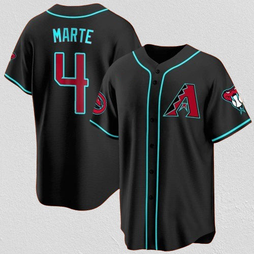 marshops Arizona Diamondbacks #4 Ketel Marte Black  2024 Cool Base Stitched Jersey
