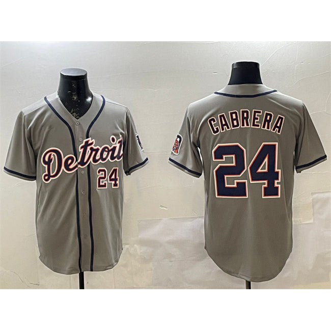 marshops Detroit Tigers #24 Miguel Cabrera Gray  Cool Base Stitched Jersey