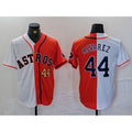 marshops Houston Astros #44 Yordan Alvarez Number White Orange  Split Stitched Jersey