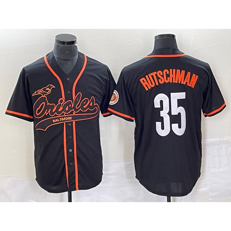 marshops Baltimore Orioles #35 Adley Rutschman Black  Cool Base Stitched Jersey