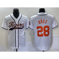 marshops Detroit Tigers #28 Javier B¨¢ez  White Cool Base Stitched Jersey