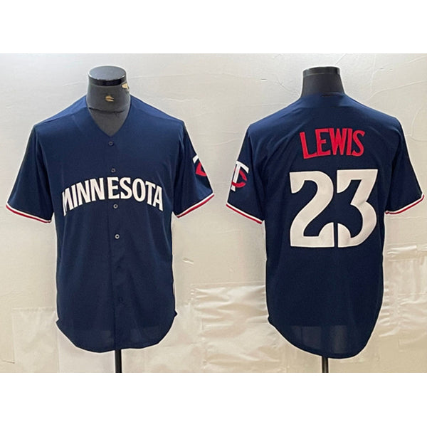 marshops Minnesota Twins #23 Royce Lewis Navy  Cool Base Stitched Jersey