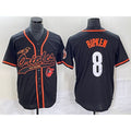 marshops Baltimore Orioles #8 Cal Ripken Jr Black  With Patch Cool Base Stitched Jersey
