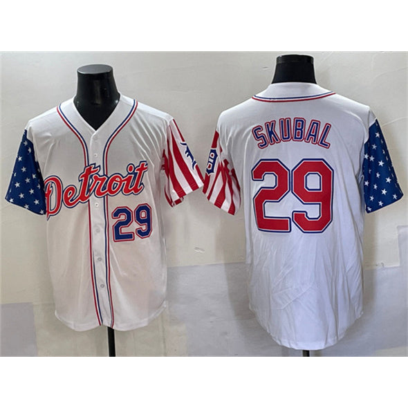 marshops Detroit Tigers #29 Tarik Skubal White  2025 Memorial Day Vapor Premier Limited Stitched Jersey