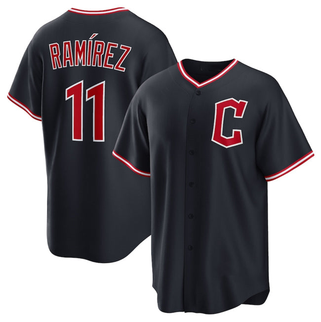 marshops Cleveland Guardians #11 Jos¨¦ Ram¨ªrez Navy  2025 Alternate Limited Stitched Jersey