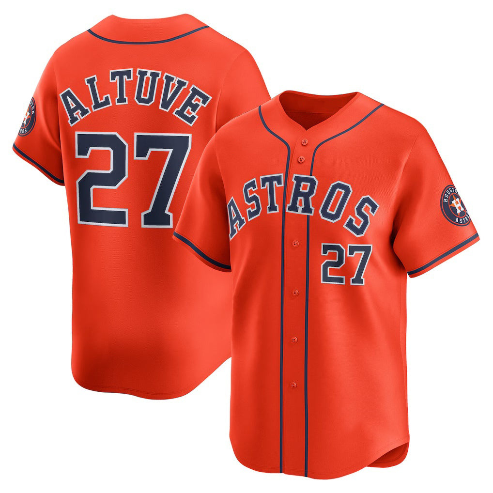 marshops Houston Astros #27 Jose Altuve Orange  Alternate Limited Player Jersey