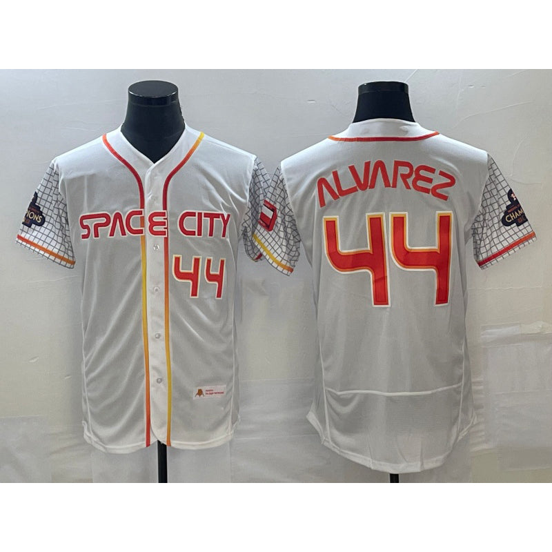 marshops Houston Astros #44 Yordan Alvarez Number White  2023 City Connect Flex Base Stitched Jersey 2