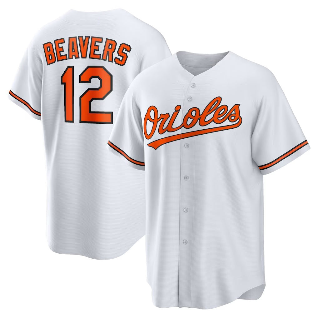 marshops Baltimore Orioles #12 Dylan Beavers White  Home Replica Jersey
