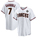 marshops Arizona Diamondbacks #7 Corbin Carroll White  2023 World Series Cool Base Stitched Jersey 2