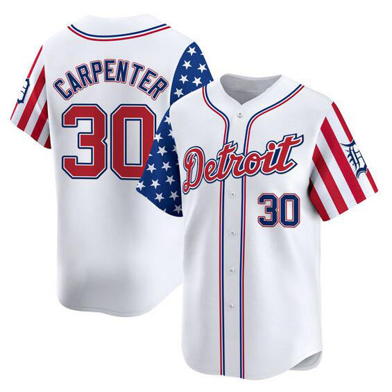 marshops Detroit Tigers #30 Kerry Carpenter White  2025 Independence Day Vapor Premier Limited Stitched Jersey
