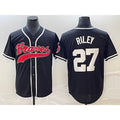 marshops Atlanta Braves #27 Austin Riley Black  Cool Base Stitched Jersey