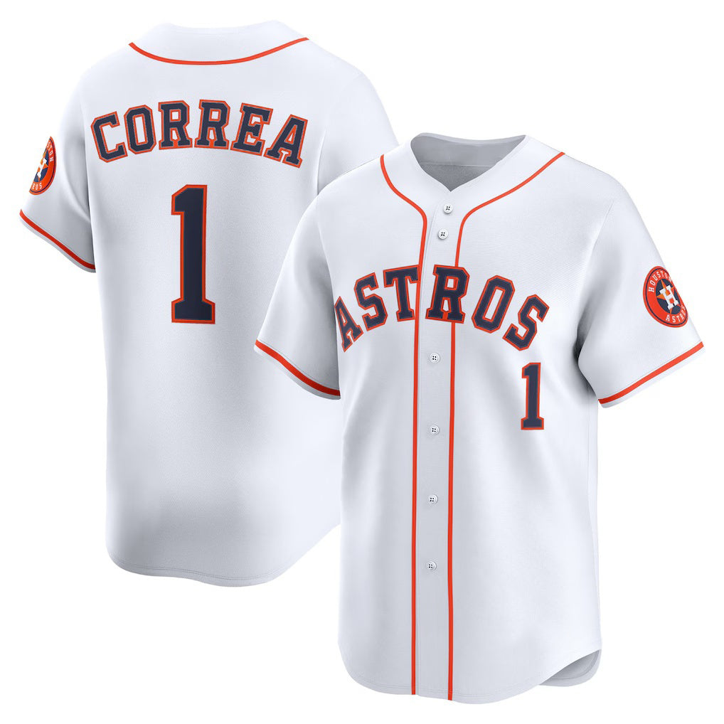 marshops Houston Astros #1 Carlos Correa White  Home Limited Player Jersey