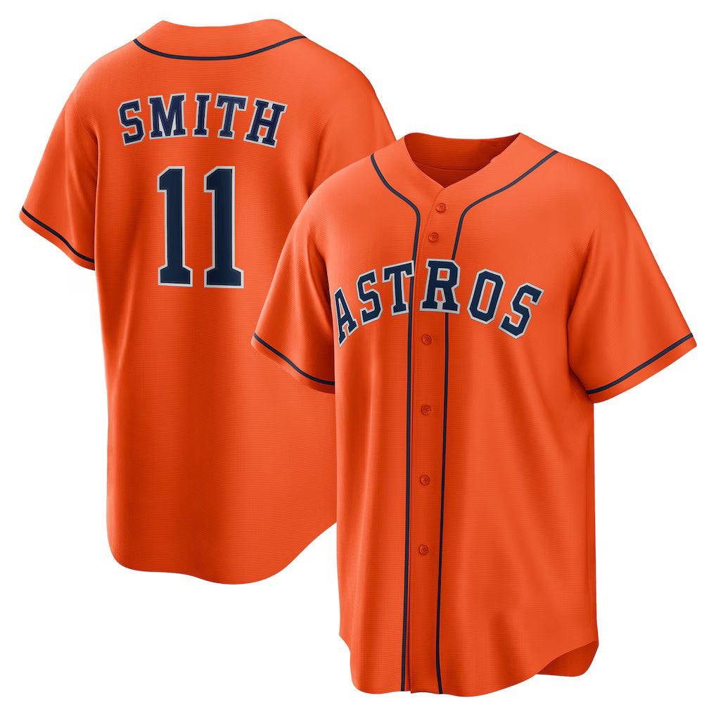 marshops Houston Astros #11 Cam Smith Orange  Alternate Replica Jersey