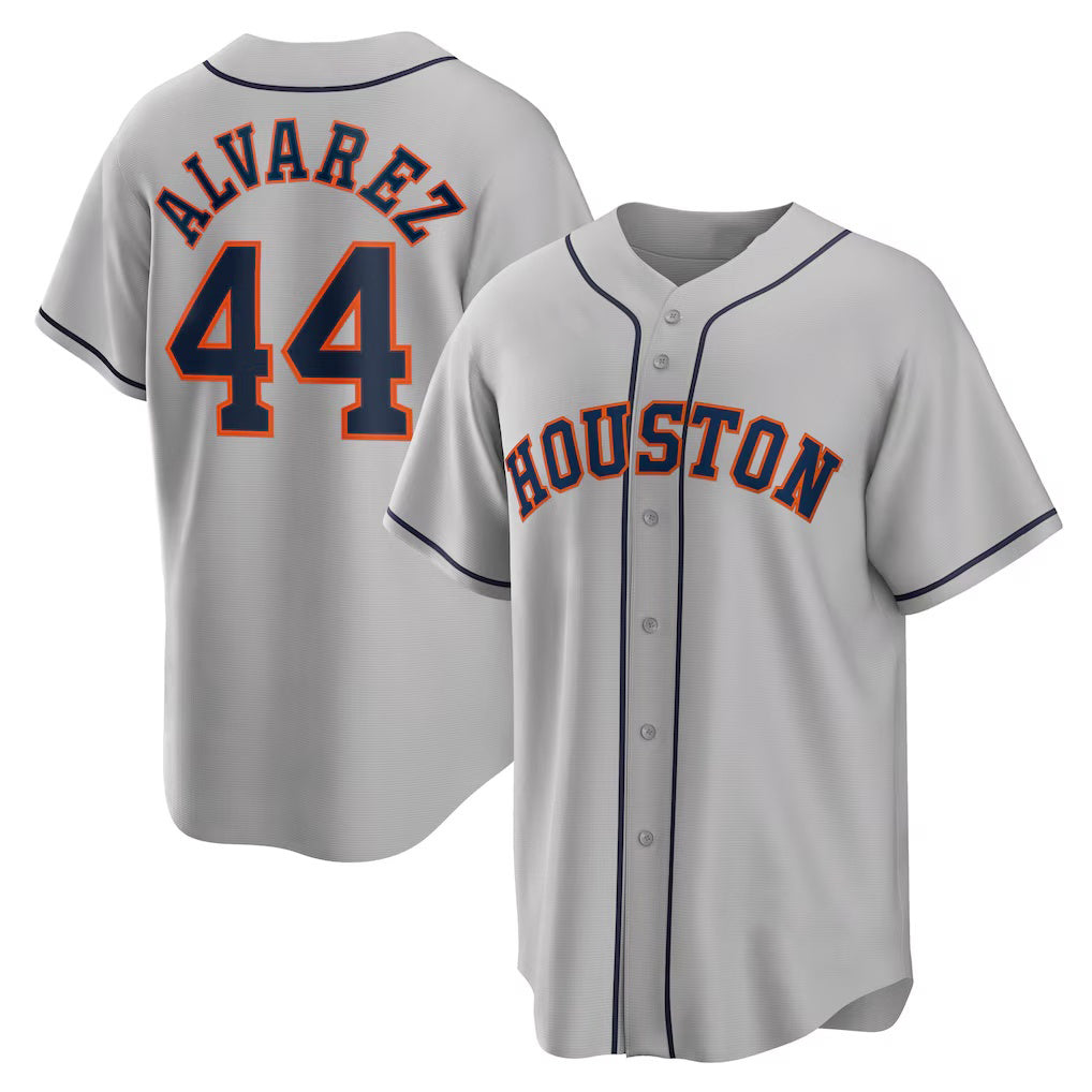 marshops Houston Astros #44 Yordan ¨¢lvarez Gray  Road Replica Player Jersey
