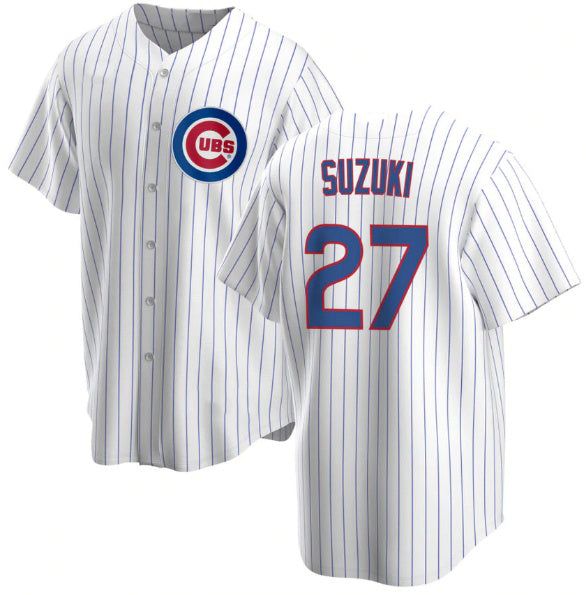 marshops Chicago Cubs #27 Seiya Suzuki White  Cool Base Stitched Jersey