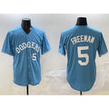 marshops Los Angeles Dodgers #5 Freddie Freeman Light Blue  Limited Stitched Jersey