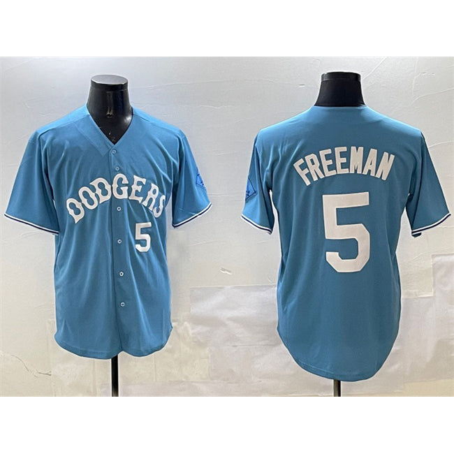 marshops Los Angeles Dodgers #5 Freddie Freeman Light Blue  Limited Stitched Jersey