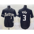 marshops Houston Astros #3 Jeremy Pena Black  Gothic 'Houston Born Barrio Raised' Limited Stitched Jersey