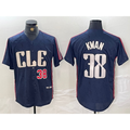 marshops Cleveland Guardians #38 Steven Kwan Number Navy  2024 City Connect Limited Stitched Jersey
