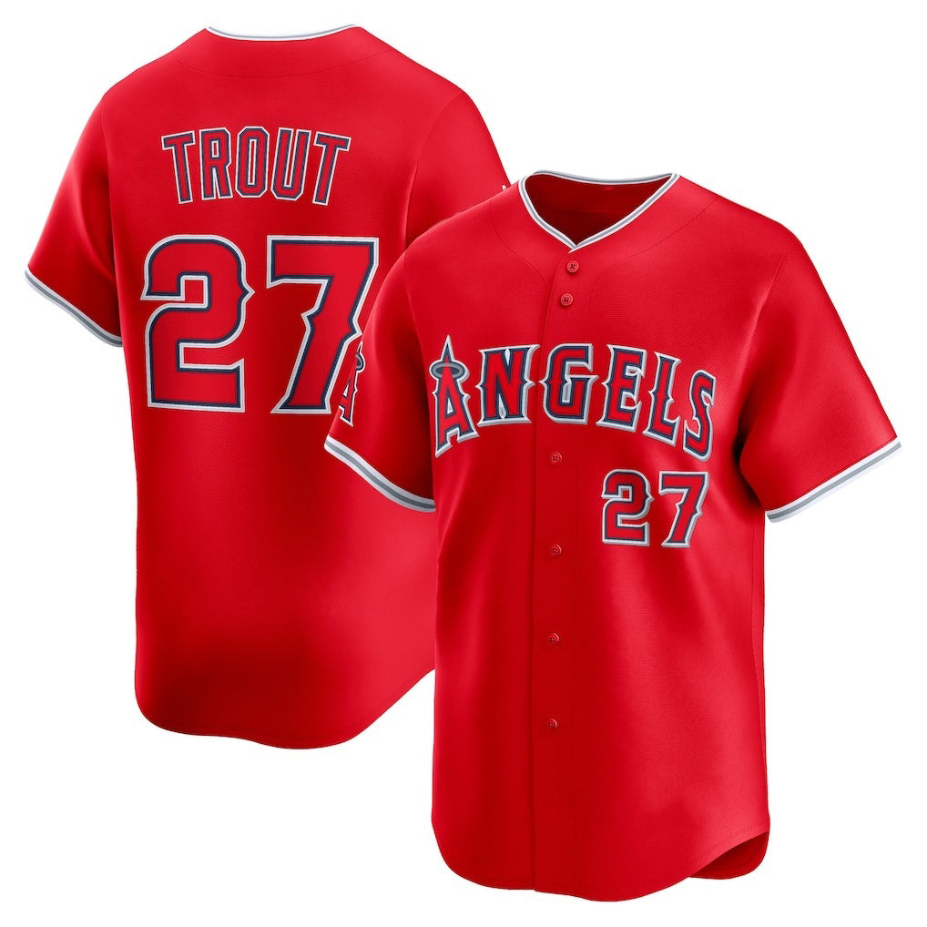 marshops Los Angeles Angels #27 Mike Trout Red  Alternate Limited Player Jersey