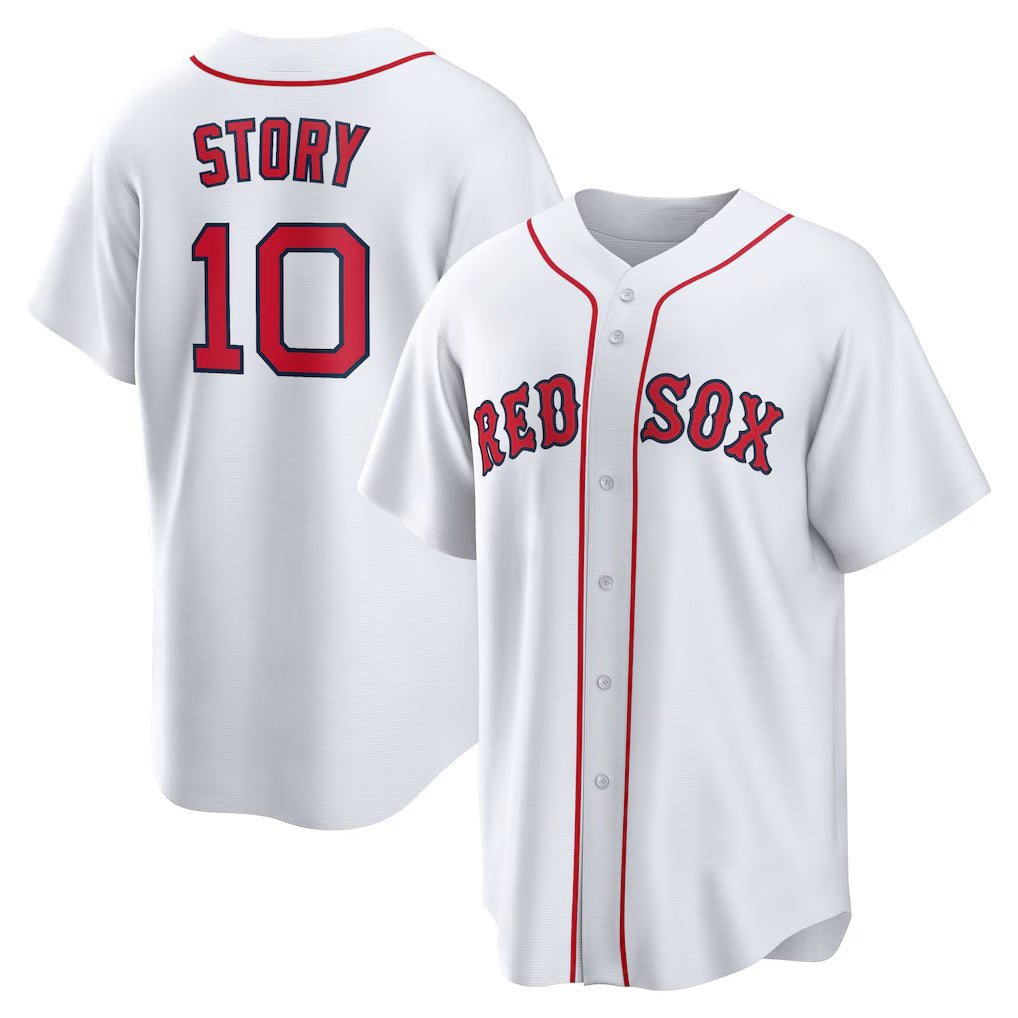 marshops Boston Red Sox #10 Trevor Story White  Home Replica Jersey