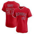 marshops Los Angeles Angels #27 Mike Trout Red  Alternate Elite Jersey