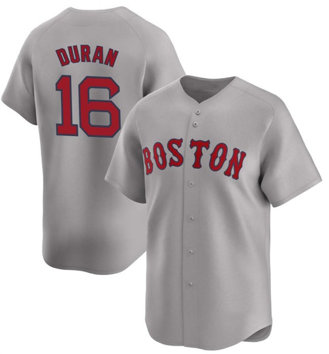 marshops Boston Red Sox #16 Jarren Duran Gray  2024 Away Limited Stitched Jersey