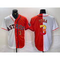 marshops Houston Astros #3 Jeremy Pena Number White Orange  Split Stitched Jersey 2