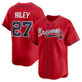 marshops Atlanta Braves #27 Austin Riley Red  Alternate Limited Player Jersey