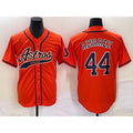 marshops Houston Astros #44 Yordan Alvarez Orange  With Patch Cool Base Stitched Jersey