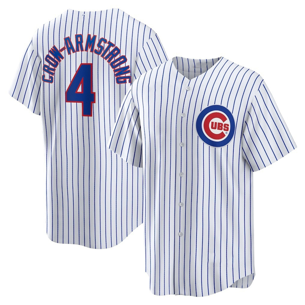 marshops Chicago Cubs #4 Pete Crow-Armstrong White  Home Replica Jersey