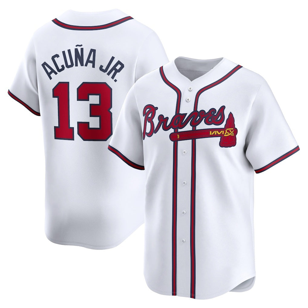 marshops Atlanta Braves #13 Ronald Acu?a Jr. White  Home Limited Player Jersey