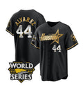 marshops Houston Astros #44 Yordan Alvarez Black Gold  2022 World Series Stitched Jersey