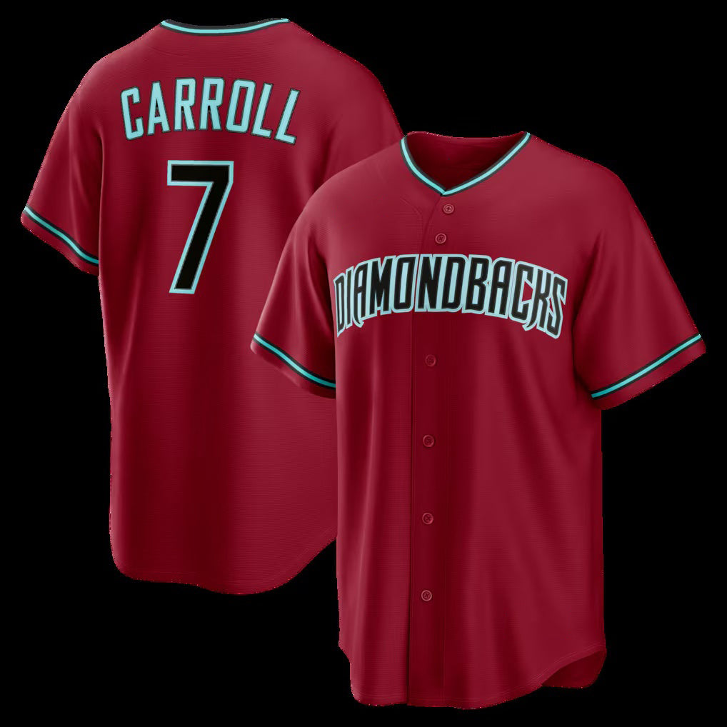 marshops Arizona Diamondbacks #7 Corbin Carroll Crimson  Alternate 2 Replica Jersey