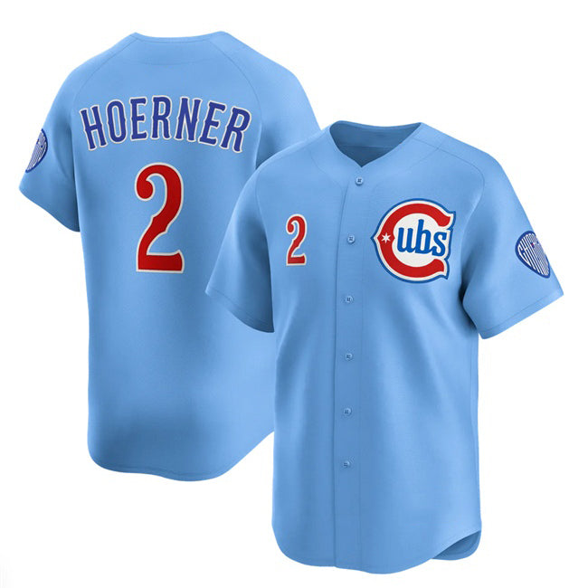 marshops Chicago Cubs #2 Nico Hoerner Blue  2024-25 2nd Alternate Limited Stitched Jersey