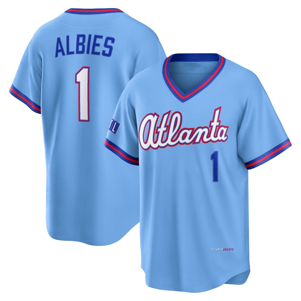 marshops Atlanta Braves #1 Ozzie Albies Powder Blue  2026 City Connect Stadium Jersey