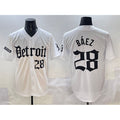 marshops Detroit Tigers #28 Javier B¨¢ez White  'Motor Gothic Edition' Vapor Premier Limited Stitched Jersey