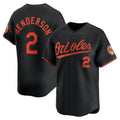 marshops Baltimore Orioles #2 Gunnar Henderson Black  Alternate Limited Player Jersey