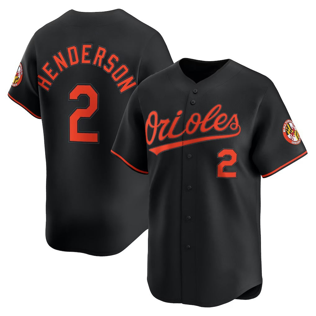 marshops Baltimore Orioles #2 Gunnar Henderson Black  Alternate Limited Player Jersey