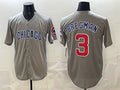 marshops Chicago Cubs #3 Alex Bregman Grey  Limited Stitched Jersey