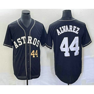 marshops Houston Astros #44 Yordan Alvarez Number Black  Cool Base Stitched Jersey