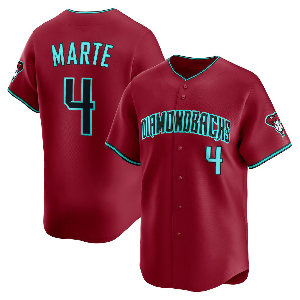marshops Arizona Diamondbacks #4 Ketel Marte Red  Alternate 2 Limited Player Jersey