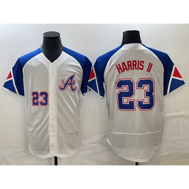 marshops Atlanta Braves #23 Michael Harris II Number White  2023 City Connect Flex Base Stitched Jersey 2
