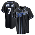 marshops Kansas City Royals #7 Bobby Witt Jr. Black  Out Stitched Jersey