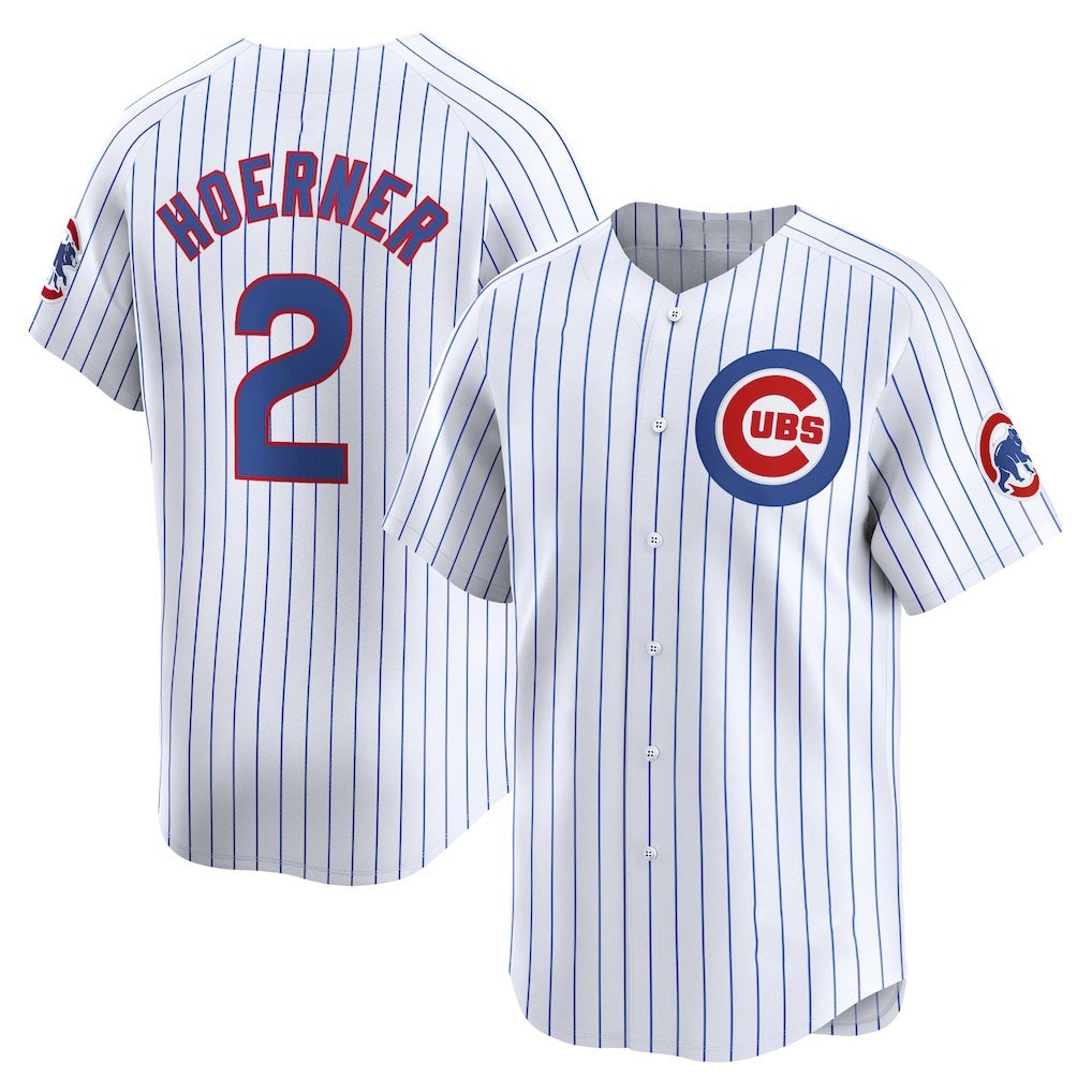 marshops Chicago Cubs #2 Nico Hoerner White  Home Limited Player Jersey