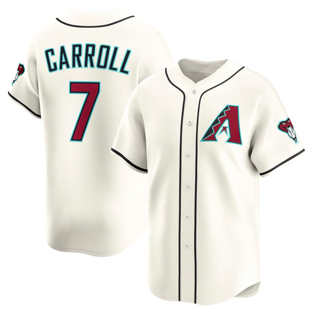 marshops Arizona Diamondbacks #7 Corbin Carroll Cream  Home Limited Player Jersey