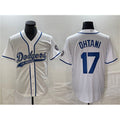 marshops Los Angeles Dodgers #17 Shohei Ohtani White  Cool Base With Patch Stitched Jersey