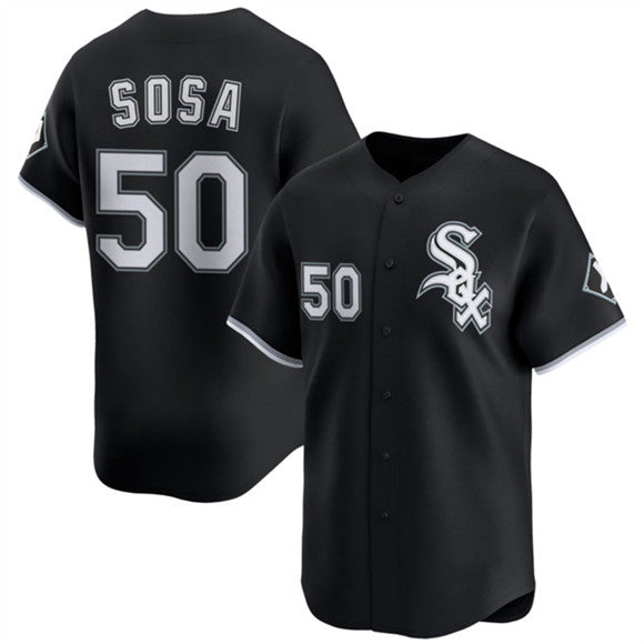 marshops  Chicago White Sox #50 Lenyn Sosa Black  2025 Alternate Limited Stitched Jersey