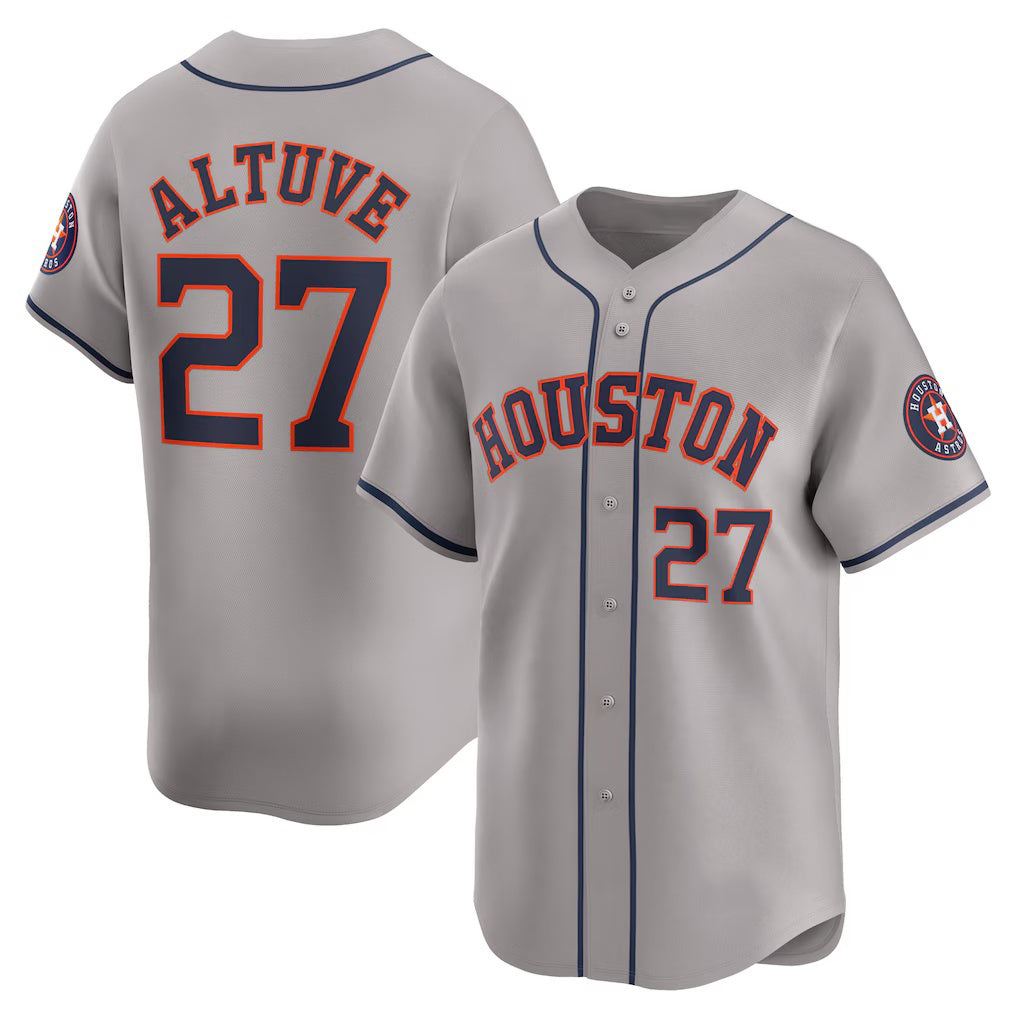 marshops Houston Astros #27 Jose Altuve Gray  Away Limited Player Jersey