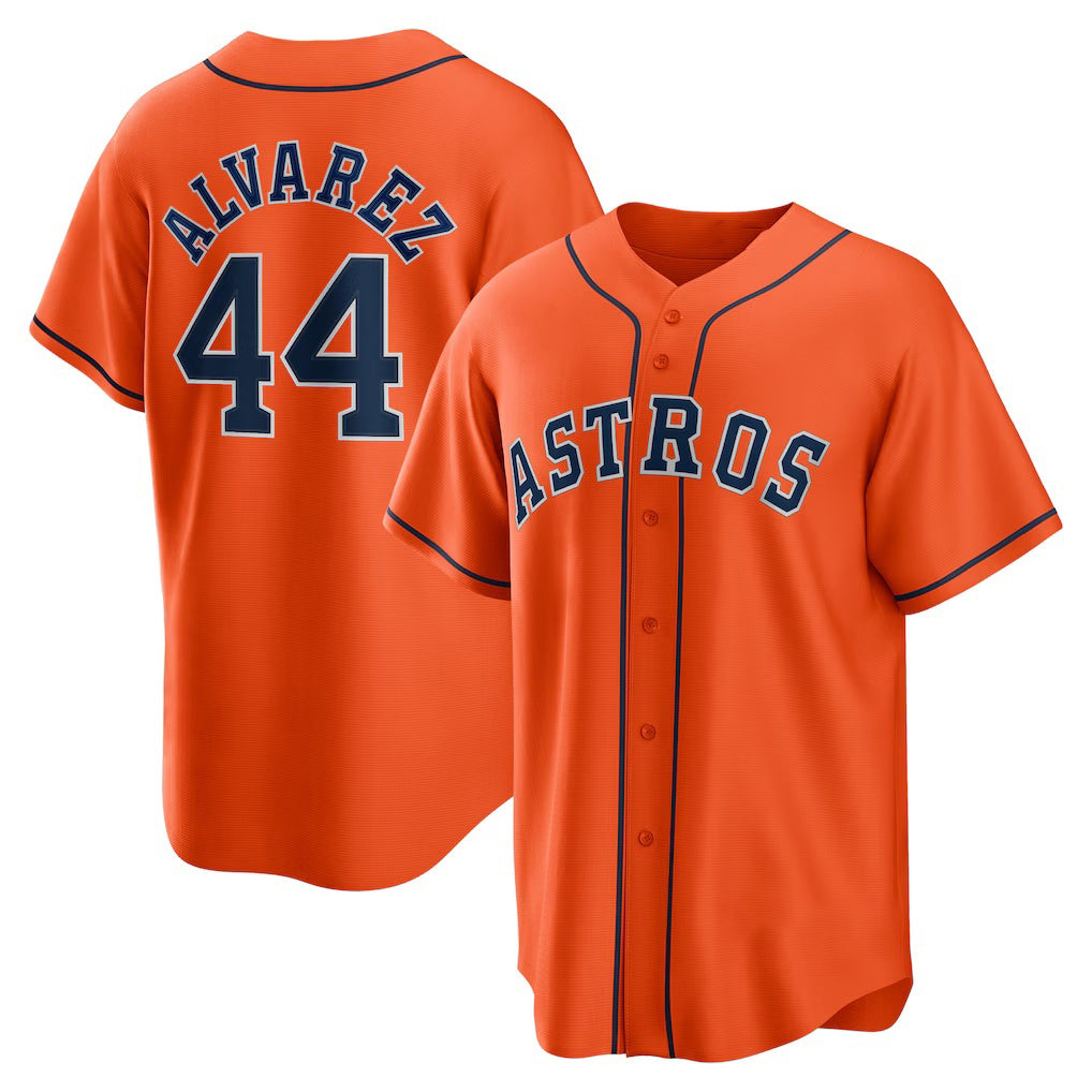 marshops Houston Astros #44 Yordan ¨¢lvarez Orange  Alternate Replica Player Jersey